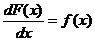 dF(x)/dx = f(x)
